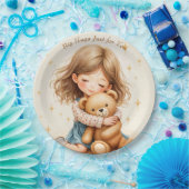 Big Hugs Niedliche Girl Hugging Teddy Bären-Blatt Pappteller (Party)