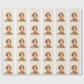 Big Hugs - Niedlicher Girl Hugging Teddy Bär Geschenkpapier (Flach)