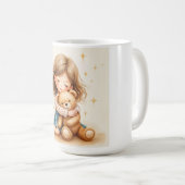 Big Hugs - Niedlicher Girl Hugging Teddy Bär Kaffeetasse (VorderseiteRechts)