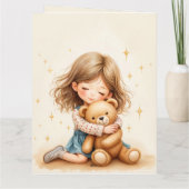 Big Hugs - Niedlicher Girl Hugging Teddy Bär Karte (Rückseite)