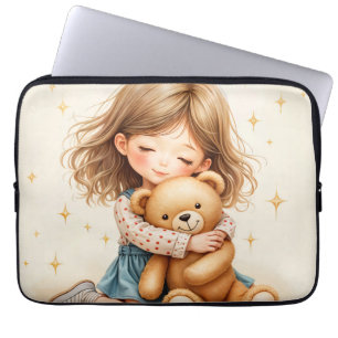 Big Hugs - Niedlicher Girl Hugging Teddy Bär Laptopschutzhülle