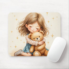 Big Hugs - Niedlicher Girl Hugging Teddy Bär Mousepad