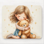 Big Hugs - Niedlicher Girl Hugging Teddy Bär Mousepad (Vorne)