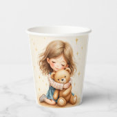 Big Hugs - Niedlicher Girl Hugging Teddy Bär Pappbecher (Rückseite)
