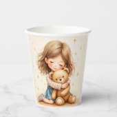 Big Hugs - Niedlicher Girl Hugging Teddy Bär Pappbecher (Vorderseite)
