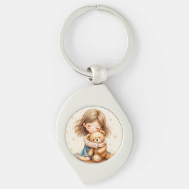 Big Hugs - Niedlicher Girl Hugging Teddy Bär Schlüsselanhänger