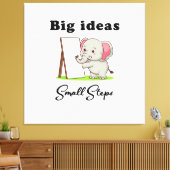 "Big Ideas, Small Steps" elephant animal dreams  Leinwanddruck (Insitu (Wohnzimmer))