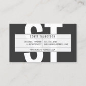 Big Initials Monogram in Grau und Schwarz Visitenkarte (Rückseite)