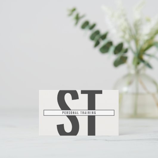 Big Initials Monogram in Grau und Schwarz Visitenkarte (Stehend Vorderseite)