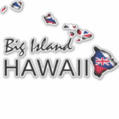 BIG INSEL - HAWAII INSELN HI Flag BLK Aufkleber (Vorderseite)
