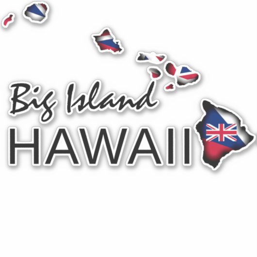 BIG INSEL - HAWAII INSELN HI Flag BLK Aufkleber (Vorderseite)