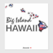 BIG INSEL - HAWAII INSELN HI Flag BLK Aufkleber (Blatt)
