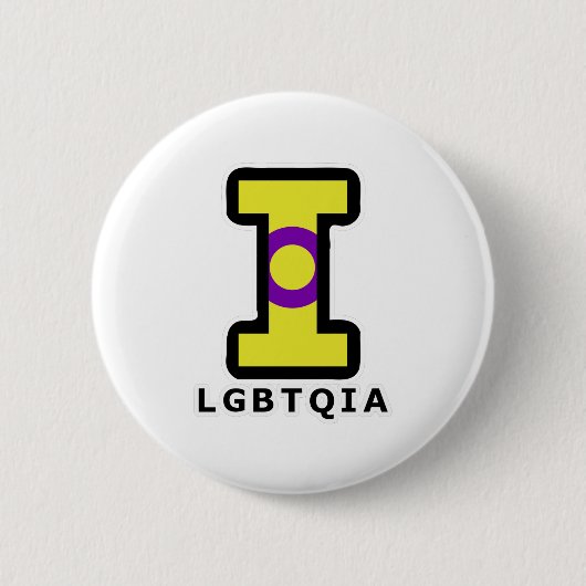 Big Intersex I in LGBTQIA Button (Vorderseite)