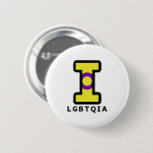 Big Intersex I in LGBTQIA Button (Vorne & Hinten)