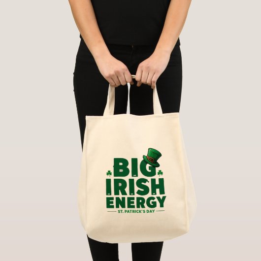 Big Irish Energy Tote Bag | Funny St Patrick's Day Tragetasche (Vorderseite (Produkt))