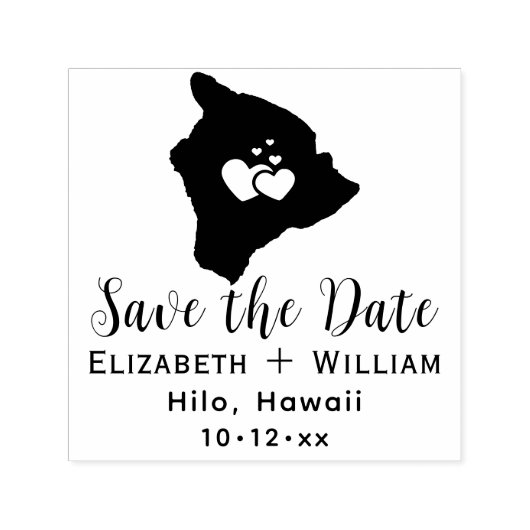 Big Island Hawaii Map Wedding Save the Date Permastempel (Design)