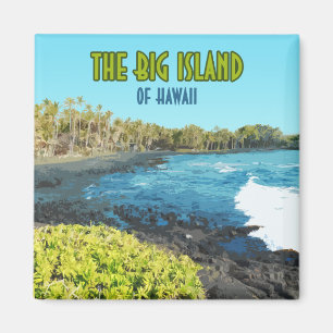 Big Island Hawaii Punalu'u Beach Vintage Magnet