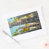 Big Island Hawaii Pu'uhonua o Honaunau Palms Tiki Rechteckiger Aufkleber (Umschlag)