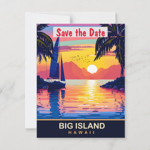 Big Island Hawaii-Segelboot-Hochzeits-Einladung Save The Date