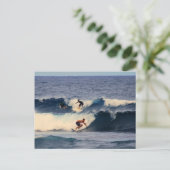 Big Island Hawaii Surfer Postkarte (Stehend Vorderseite)