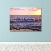 Big Island Hawaiian Outrigger Kanu bei Sunset Leinwanddruck (Insitu (Holzboden))