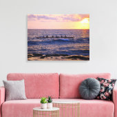 Big Island Hawaiian Outrigger Kanu bei Sunset Leinwanddruck (Insitu (Wohnzimmer))