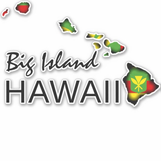 BIG ISLAND - KANAKA MAOLI HAWAII INSELN BLK AUFKLEBER (Vorderseite)
