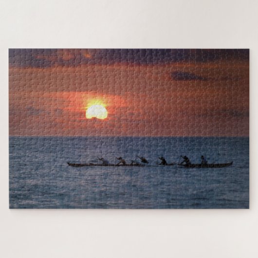 Big Island Outrigger Kanu bei Sunset Puzzle (Horizontal)