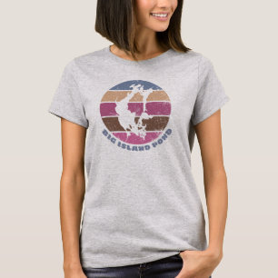 Big Island Pond Lake Vintage Retro Stil Rosa T-Shirt