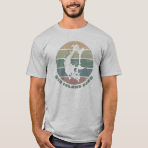 Big Island Pond Vintage Retro Staubgrün T-Shirt