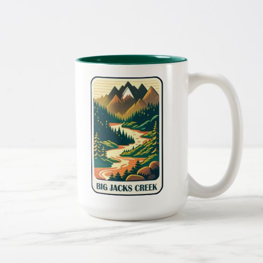 Big Jacks Creek Idaho Colors Zweifarbige Tasse (Rechts)