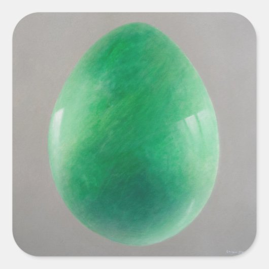 Big Jade Egg Quadratischer Aufkleber (Vorderseite)