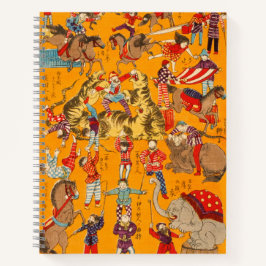 Big Japanese Circus woodblock print  Notizblock