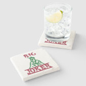 Big Joker Mah Jong Tile Steinuntersetzer (Seitenansicht)