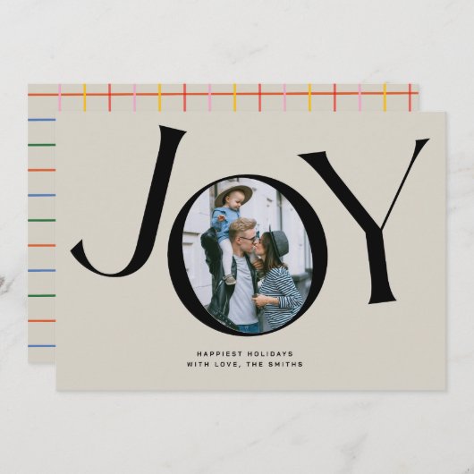 Big Joy Foto Card mit Buffalo Kariert Einladung (Vorne/Hinten)