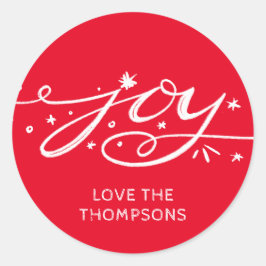 Big Joy Hand Lettered Red Runder Aufkleber