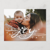 Big Joy Hand Letters Foto Holiday Postcard Postkarte (Vorderseite)