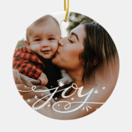 Big Joy Hand Letters Holiday Foto Keramik Ornament