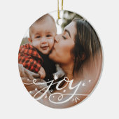 Big Joy Hand Letters Holiday Foto Keramik Ornament (Links)