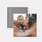 Big Joy Hand Letters Holiday Foto Magnet (Vorderseite/Rückseite)