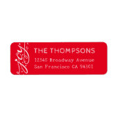 Big Joy Hand Letters Red Rücksendeadressen-Aufkleb (Vorne)