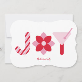 Big Joy Red and Pink Holiday Card Einladung