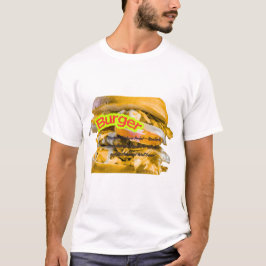 Big Juicy Burger Illustration | Funny Fast Food T-Shirt