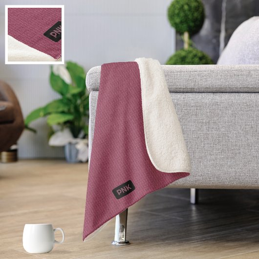Big Knitted Stitch Look - Dark Rose Sherpa Blanket Sherpadecke