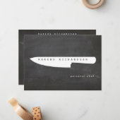 Big Koch Knife Logo 2 Koch, Catering Flat Notecard Mitteilungskarte (Vorderseite/Rückseite Beispiel)