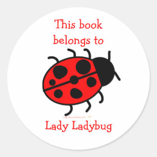 Big Ladybug Niedliches Buchzeichen Label Aufkleber