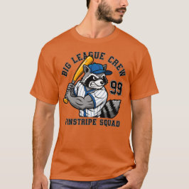 Big League Raccoon Baseball Crew T-Shirt