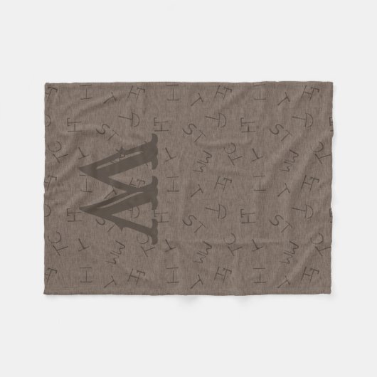 Big Letter Cattle Brand Brown Fleecedecke (Vorderseite (Horizontal))