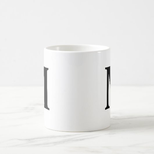 Big Letter Monogram Modern Minimal Schwarz-weiß Kaffeetasse (Mittel)