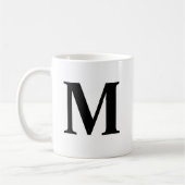 Big Letter Monogram Modern Minimal Schwarz-weiß Kaffeetasse (Links)